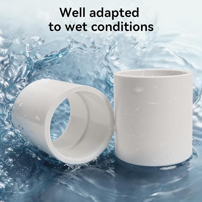 9 Pack 1Inch White PVC Pipe Coupling, Socket x Socket, Schedule 40 Heavy Duty - Image 4