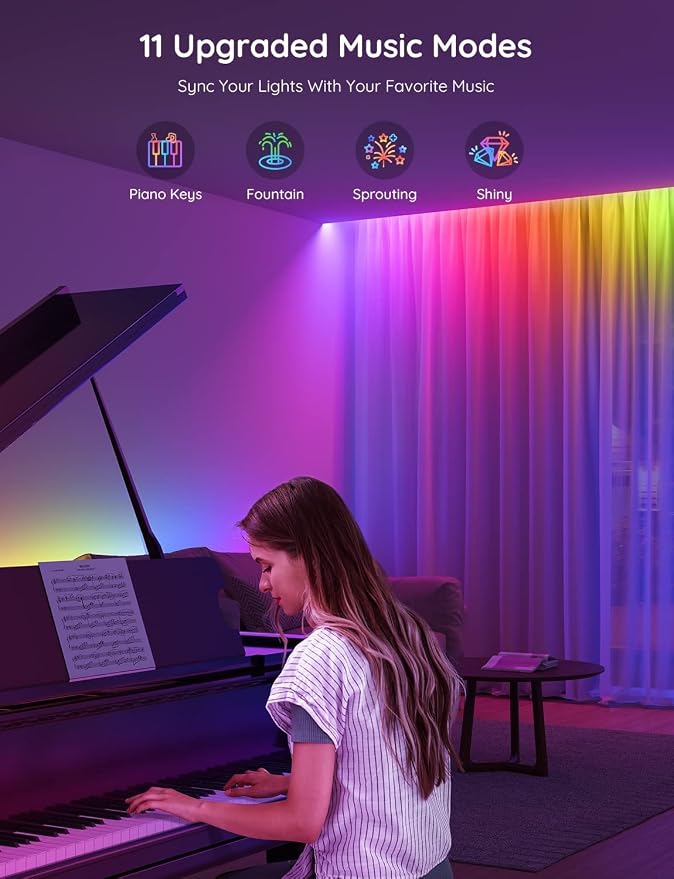 Govee 65.6ft RGBIC LED Strip Lights, Smart App Control Light - Image 4