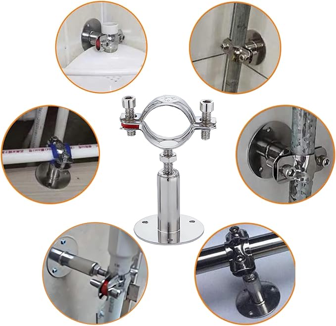 2PCS Wall & Ceiling Mount Pipe Supports - Image 7