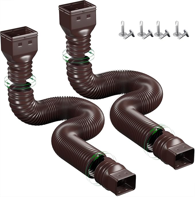 YOTODY 2 Pack Rain Gutter Downspout Extensions Flexible, Universal Drain by YOTODY