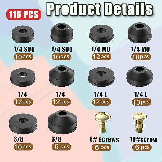 116PCS Outdoor Faucet Repair kit Water Hose Gasket Rings Faucet Washer Kit - Image 2