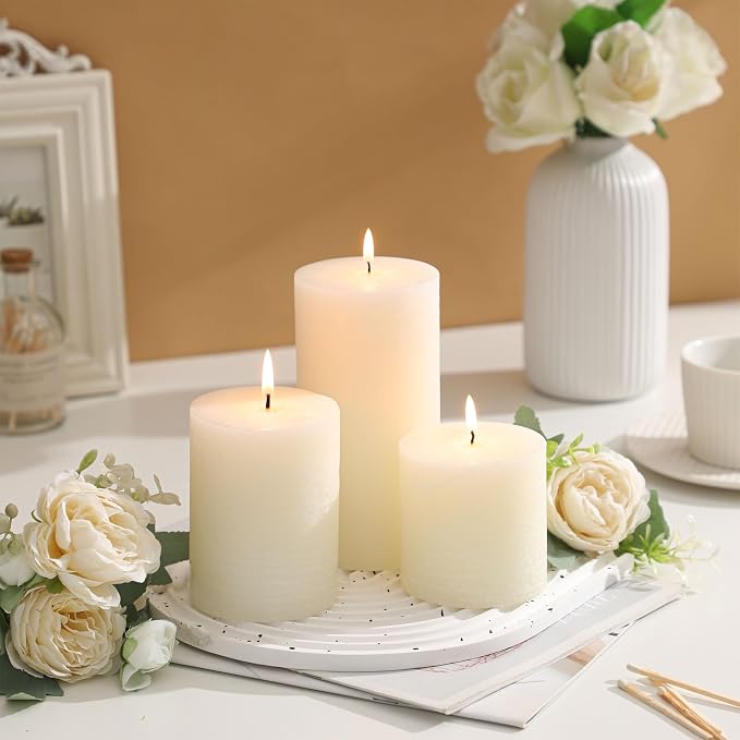 3x6 Inch White Pillar Candles - Image 3