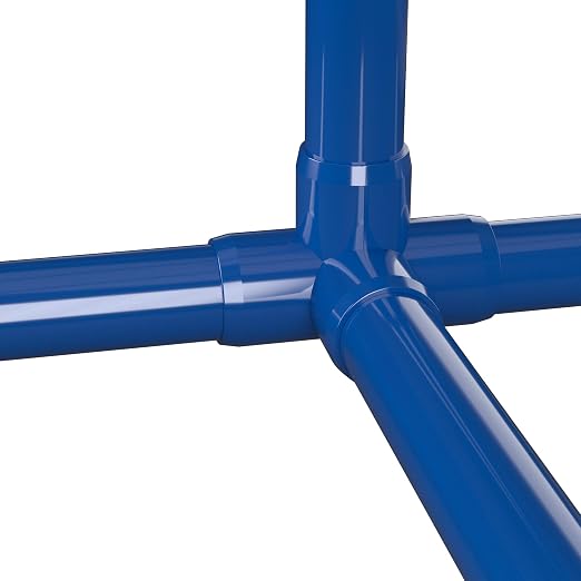 1” 4-Way Tee Furniture Grade PVC Fitting in Blue, Made in USA, UV-Resistant - Image 9