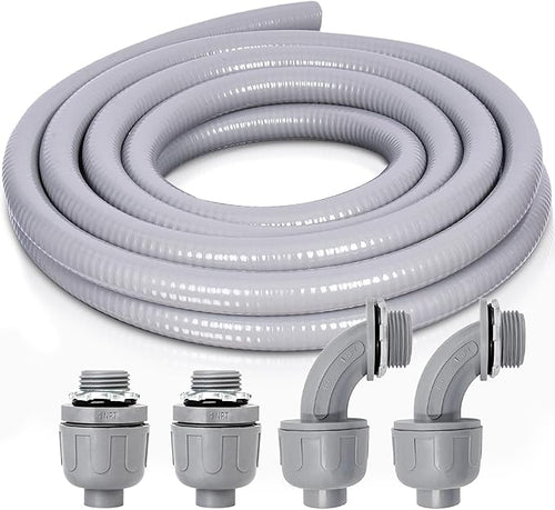 1 Inch 15 FT Non Metallic Liquid-Tight Conduit and Connector Kit by Feotech