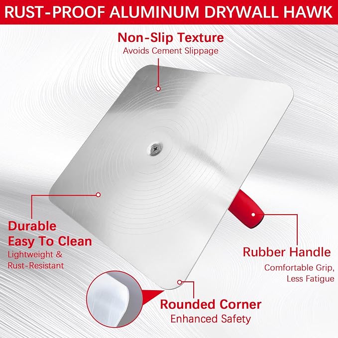 Drywall Hand Tool Kit, Masonry Mud Hawk Set - Image 3