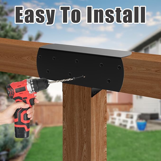 2 Pcs 4"x 4" 3-Way Pergola Bracket Post | T-Shaped Bracket Woodworks Pergola - Image 3