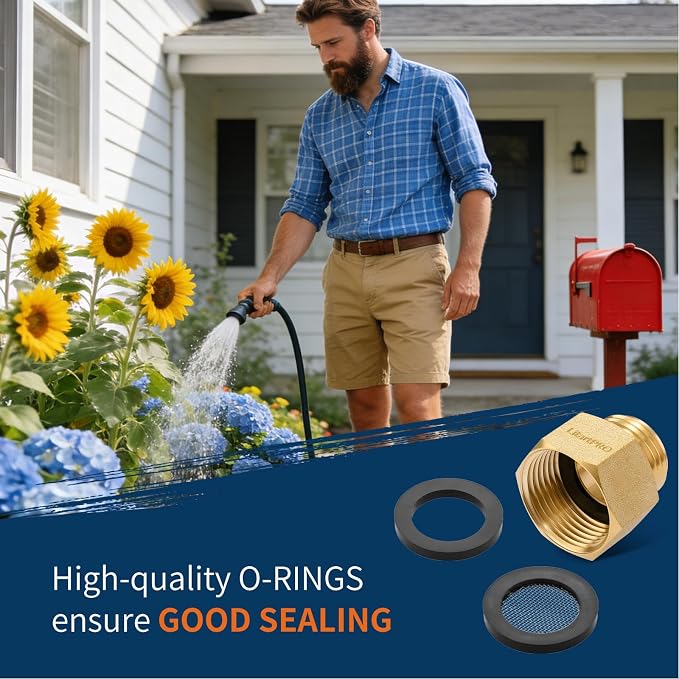 Brass 3/4" GHT Male to 1" NPT Female Hose Adapter | Lead-free heavy duty brass. - Image 5