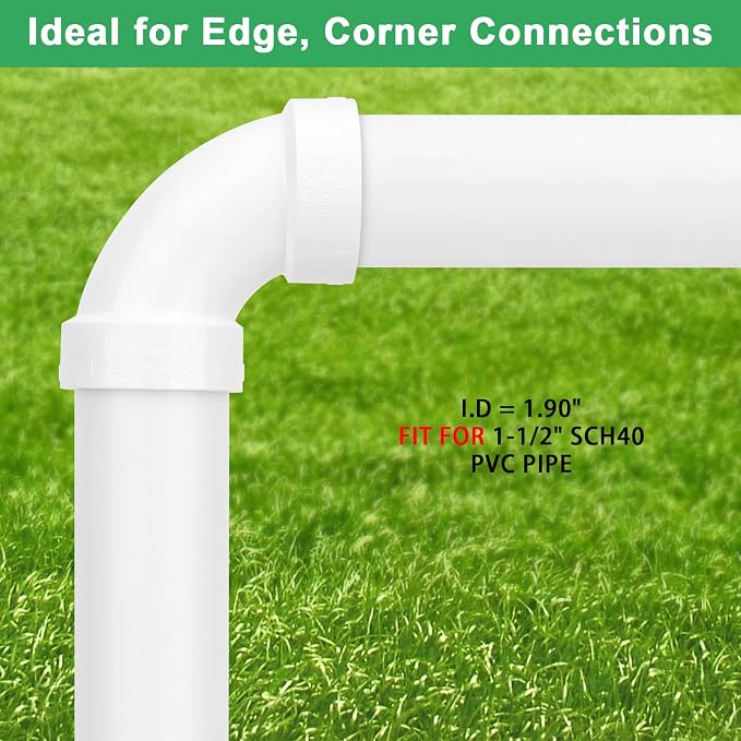 6Pack 1-1/2" PVC DWV Sanitary 90-Degree Elbow White SCH40 1.50" PVC DWV 90° - Image 3