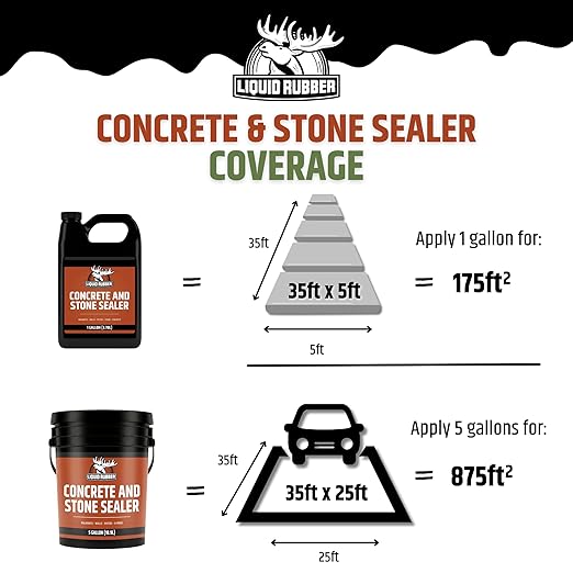 Liquid Rubber Concrete & Stone Sealer, Waterproof, 5 Gallon | Natural Look - Image 6