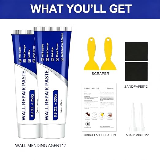 2 PCS Drywall Repair Kit with Scraper, 2026 Upgrade Wall Repair Paste Tube - Image 7