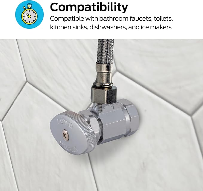 Eastman 3/8 Inch OD Compression x 1/2 Inch FIP Compression Multi-Turn Angle - Image 3