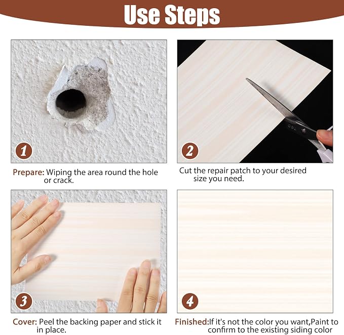 Mudder 20 Pieces Vinyl Siding Repair Kit 6 x 8 in Fence Repair Kit, - Image 5
