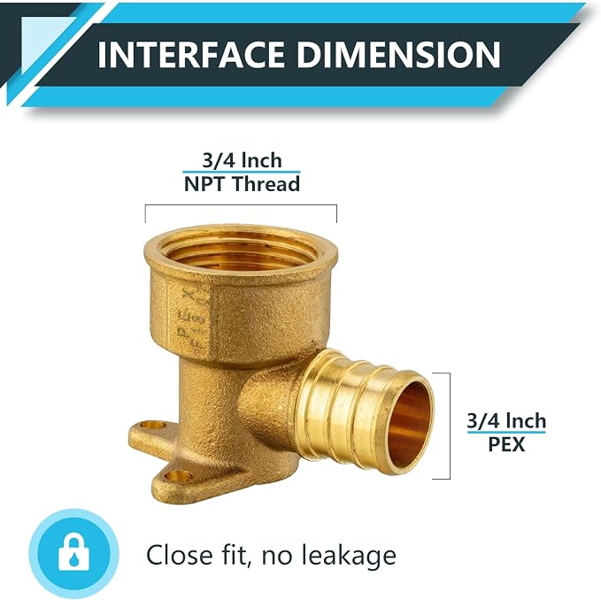 50Pack Seelink PEX Fittings, 3/4" PEX x 3/4" Female NPT Drop Ear Elbow | PEX - Image 2