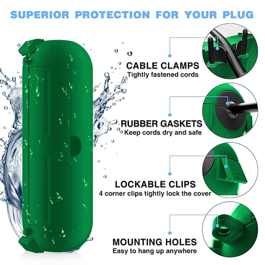 3 Pack Outdoor Extension Cord Waterproof Cover, - Image 8