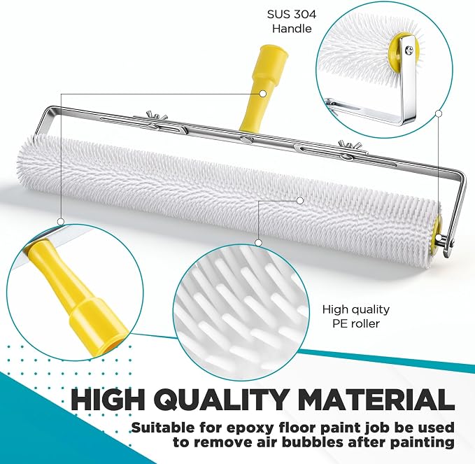 Leumoi 20 Inch Spiked Roller for Self Leveling Concrete Cement Epoxy Roller - Image 3