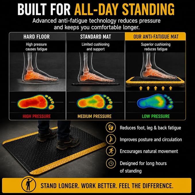 3' x 12' ESD Anti-Fatigue Conductive Mat, Durable Heavy Duty Diamond Plate - Image 5