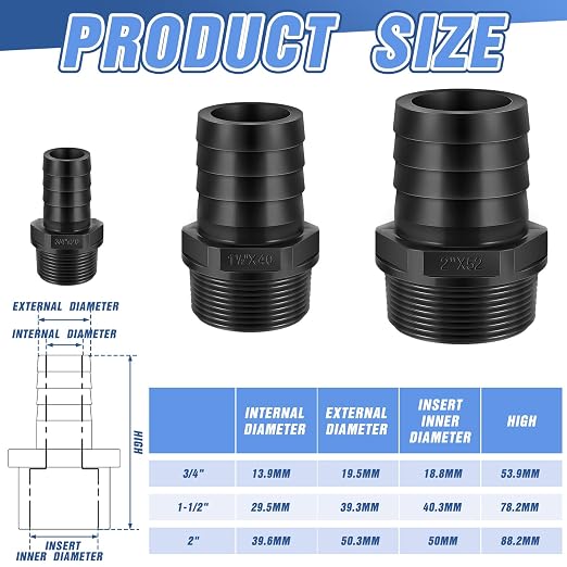 2 Pcs Pool PVC Tube Fitting Barbed Hose Fittings Adapter | Hose Fittings - Image 3