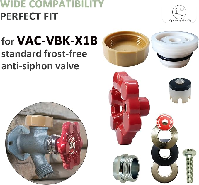 Outdoor Faucet Repair Kit, VACVBKX1B Vacuum Breaker Outside Faucet Repair Kit - Image 5
