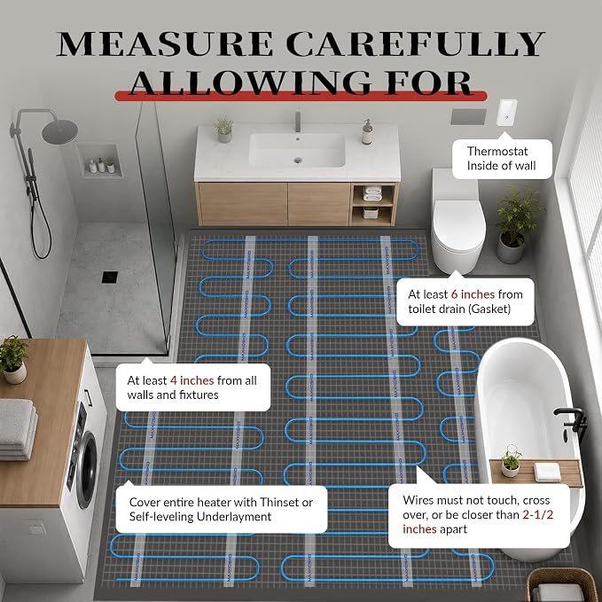 MAXKOSKO 50 sq ft Radiant Floor Heating System & Programmable Thermostat | 120V - Image 7