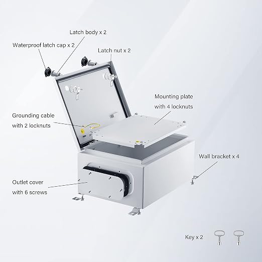 IP65 Weatherproof Metal Box Wall-Mounted Electronic Equipment Enclosure Box - Image 3