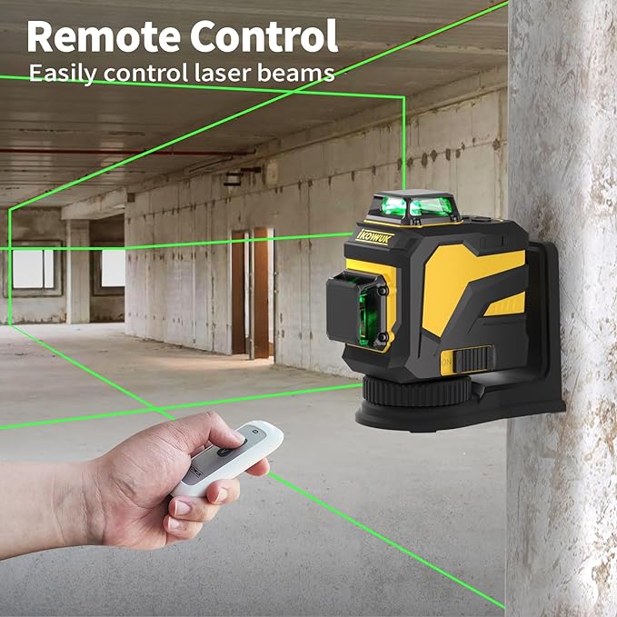 3x360° Laser Level with Tripod & Remote, Built-in 5200mAh Battery | Adjustable - Image 5