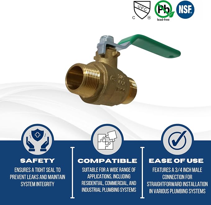 3/4'' Male Ball Valve, Full Port 600 WOG, Oil and Gas - Image 2