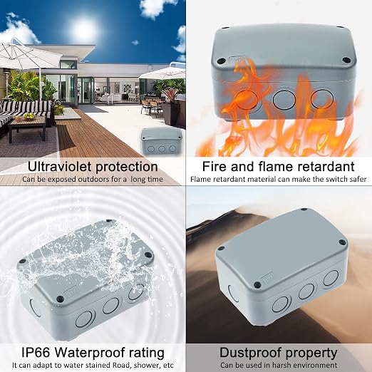 NineLeaf Outdoor Junction Box IP66 Waterproof Electrical Enclosure - Image 4