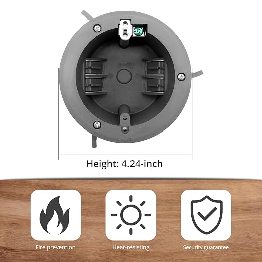 HXH Old Work Round Ceiling Light Junction Box 18 Cu.in. 1 Pack | PVC grey round - Image 2