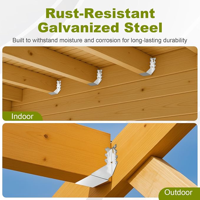 50 Pcs 2x8 Joist Hangers, 20 Gauge Heavy Duty Face Mount Rafter Brackets - Image 5