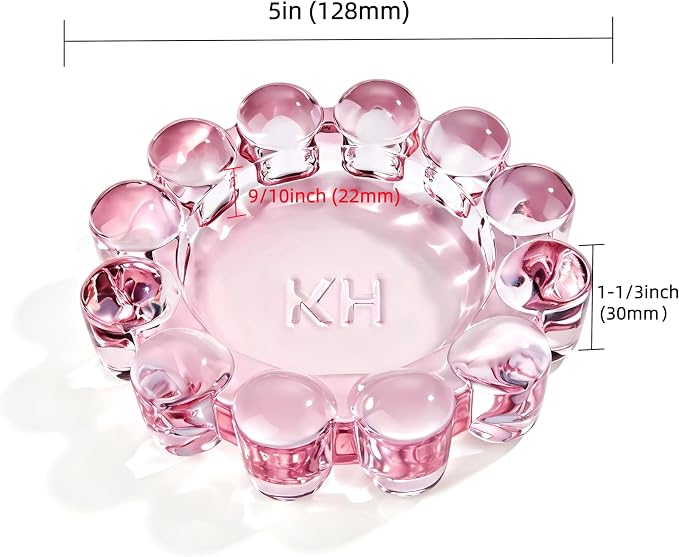 Chic Pink Bubble Glass Candle Dish – Modern Clear Glass Candle Holder - Image 2