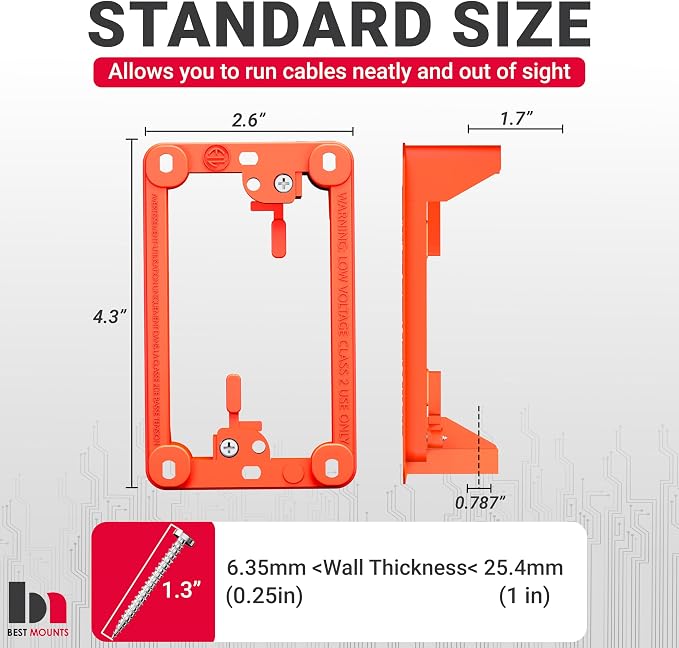 BestMounts - 24 Pack Low Voltage Mounting Brackets 1 Gang - Image 2