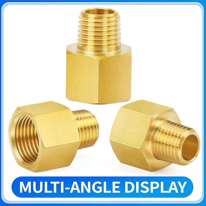ChillWaves Brass Pipe Fitting Extension Adapter 1/4" NPT Female x 1/4" NPT Male - Image 3