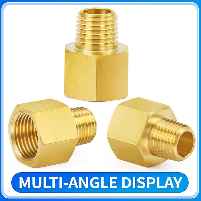 ChillWaves Brass Pipe Fitting Extension Adapter 1/4" NPT Female x 1/4" NPT Male - Image 3