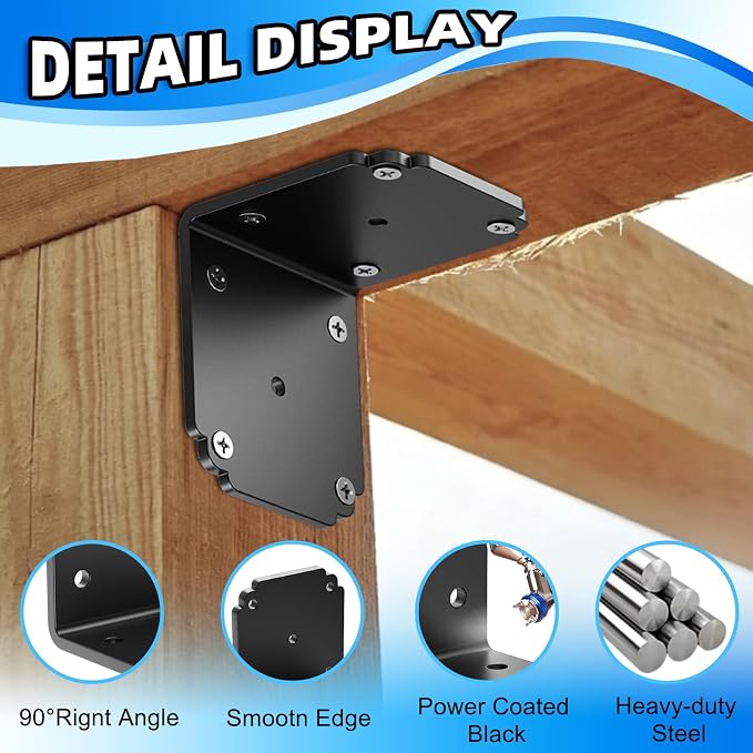 6"x6"x5.5" Heavy Duty L Bracket, 90 Degree Pergola Bracket - Image 3