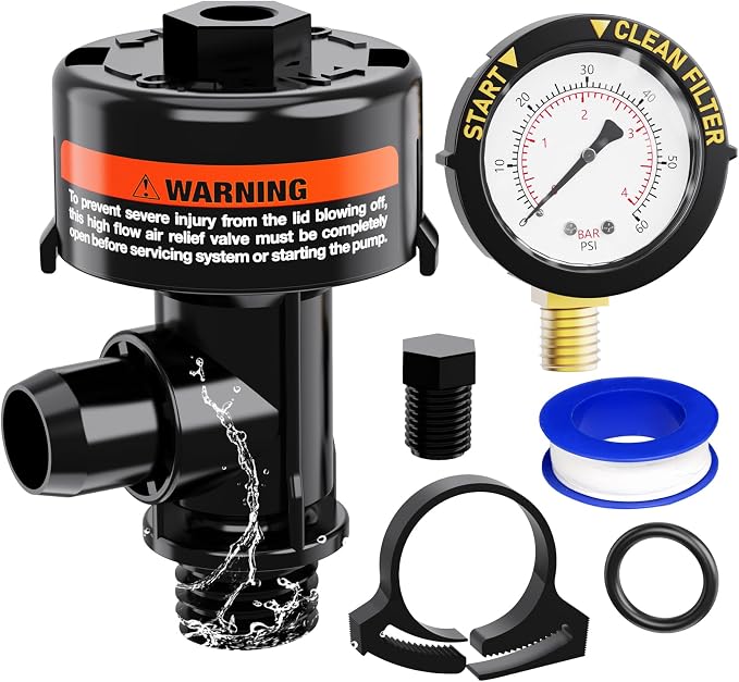 Manual Air Relief Valve for Pool and Spa Filters, Pool Filter Air Relief Valve by HOZOLNursingClipboard