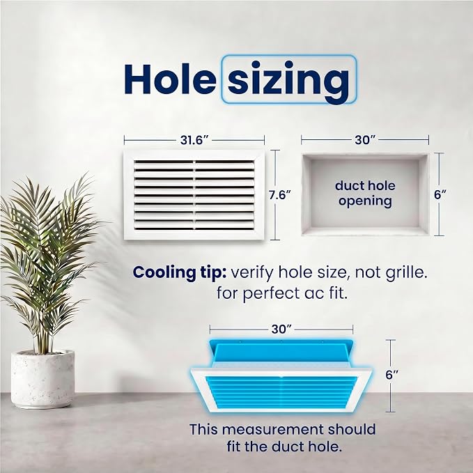 30x6 Aluminum Wall Ceiling Air Return Vent Cover HVAC Rustproof Grille - Image 3
