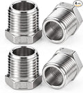 1" Mnpt to 3/4" Fnpt Male to Female 4 Pcs Hex Bushing Nipple Reducer, 316 by Otoolling