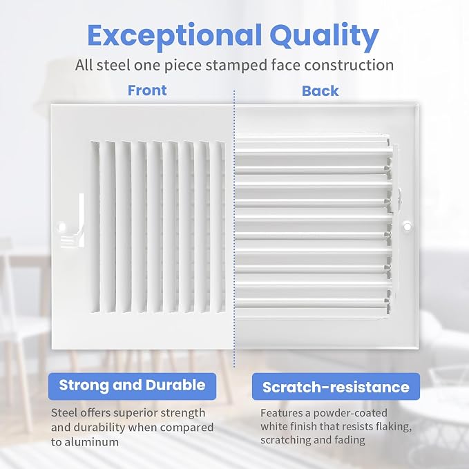 10 x 8 Inch Air Vent Covers for Wall or Ceiling - Image 3