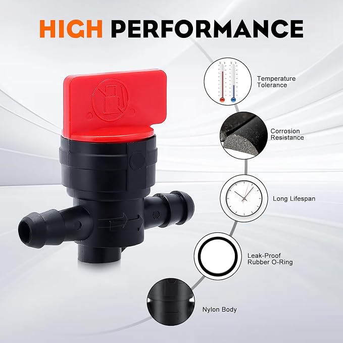 HIPA 1/4" Fuel Shut Off Valve for Lawn Mower Replaces 494768 698183 AM36141 | - Image 4