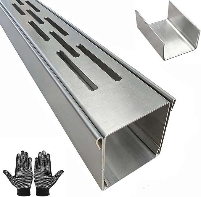 304 Stainless Steel Trench Drain Kit, Narrow Channel Drain by SUIGDRR