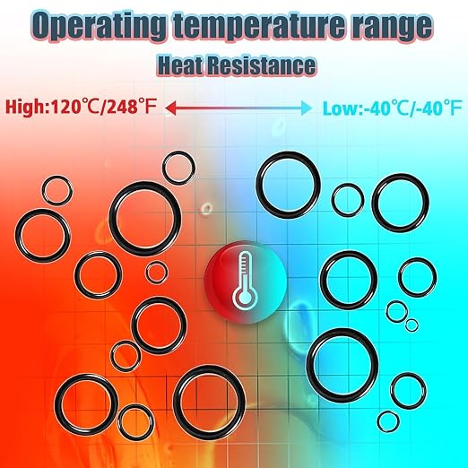 KEZE 335 Pcs Hydraulic O-Ring SAE 900 Series 12 Size Buna-N 70A Inch O Rings - Image 4