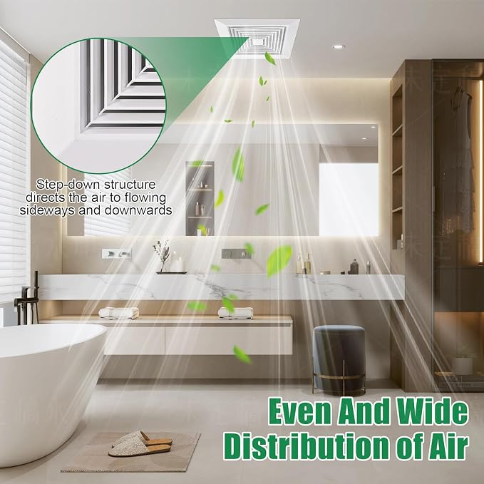 Spring-loaded Bathroom exhaust fan cover, 1P 12"x12"grille bathroom fan cover - Image 2