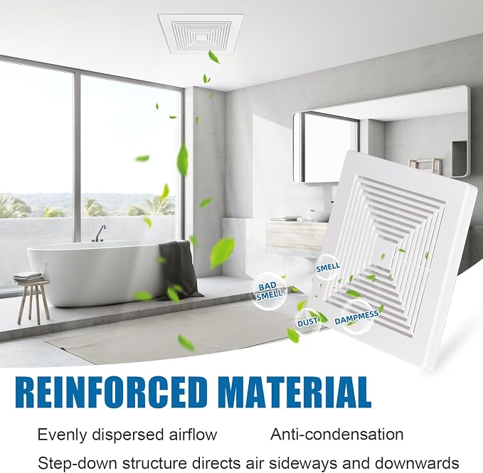 (3-Pack 9" BP90 Spring Bathroom Exhaust Fan Cover 9-1/4" x 9" Vent Cover - Image 5
