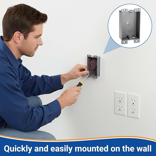 Relaxweex 4 Pack Plastic Shallow Electrical Box, 8 Cubic Inch Grey Shallow - Image 6