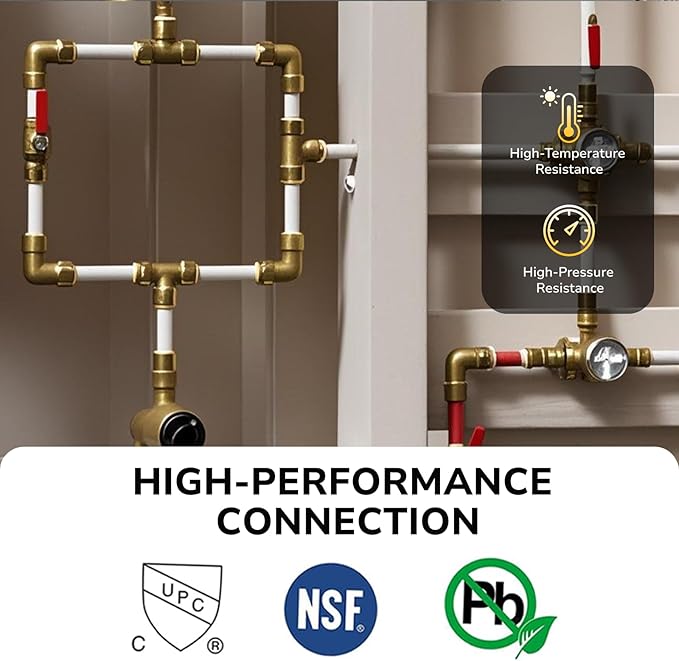 3/4" Push Fit End Cap, Push to Connect Brass Plumbing Fitting, Durable Push Cap - Image 4