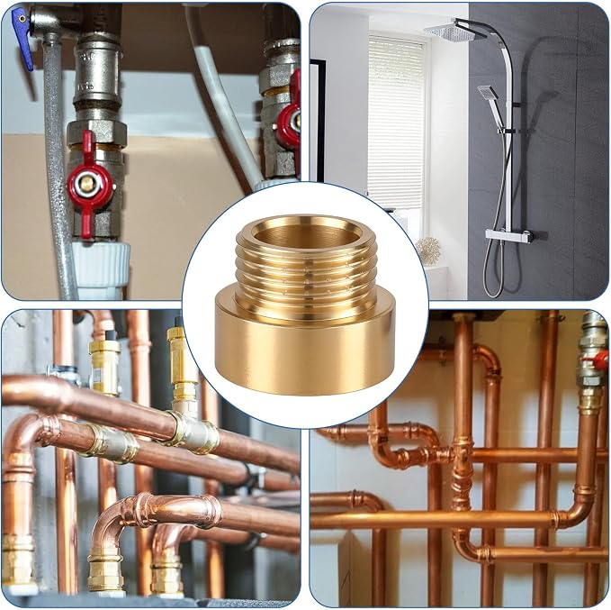 2 Packs 1/2 Male to Female Brass Fittings, Brass Pipe Fitting Adapter G Adapter - Image 7