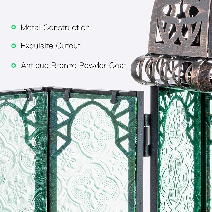 NEEDOMO Hanging Moroccan Lantern, Metal Lanterns Decorative Indoor Outdoor - Image 4