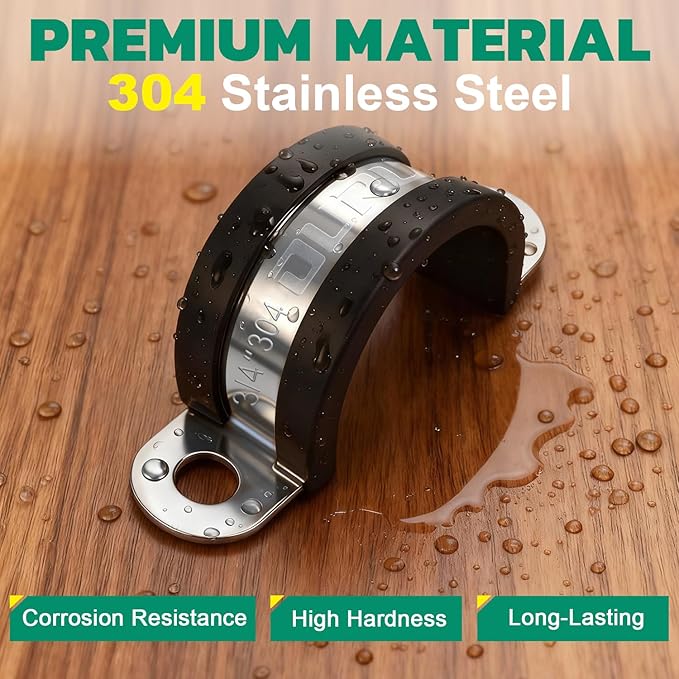 OURU 2 Inch Pipe Strap Fits 2.01"/50.9-51mm OD, Rubber U Bracket, Anti-Vibration - Image 5