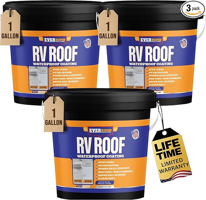 RV Roof Coating, Solar Reflective RV Roof Sealant, Waterproofing by EverbondLiquidRubber