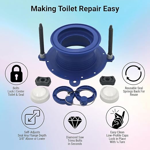 One N Done Toilet Flange Repair Kit – Complete Toilet Wax Ring Replacement Kit - Image 3